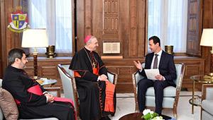 الرئيس بشار الأسد توماس حبيب البابا فرنسيس ماريو زيناري
